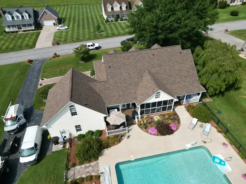 Completed Class 4 impact-resistant roof installation in the Tri-Cities, Tennessee.